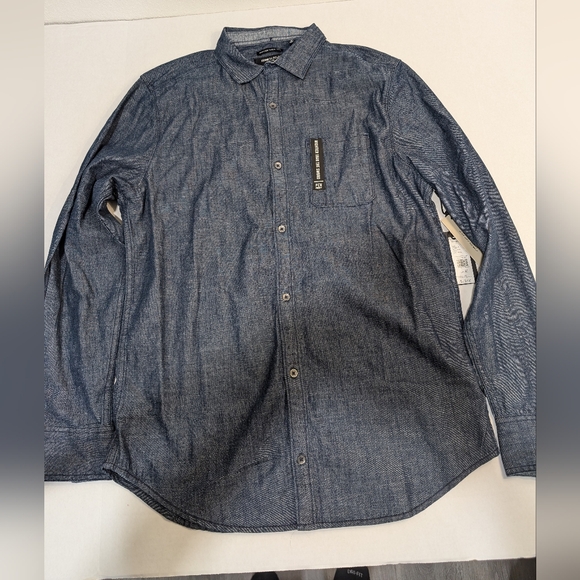 Kenneth Cole Blue Mens Preppy Button Up Shirt NEW Size medium 99% cotton - Picture 1 of 13